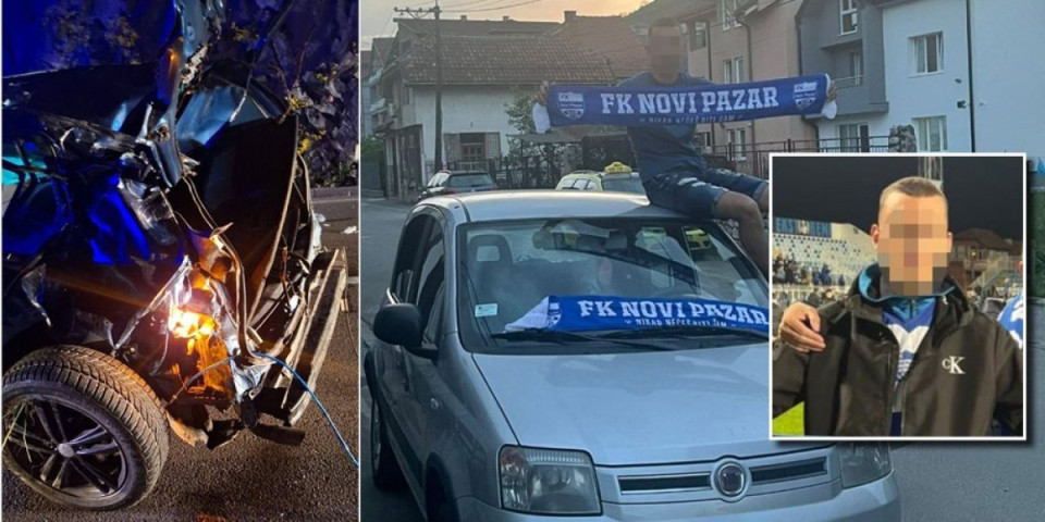 Prizor koji ledi krv! Prvi snimak nakon nesreće u kojoj je poginuo mladić (20) iz Novog Pazara - Vozilo potpuno uništeno (VIDEO/FOTO)