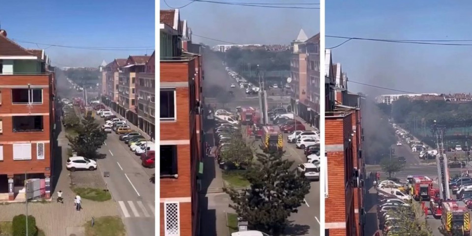 Gori stan u Novom Sadu: Crni dim kulja na sve strane, vatrogasci na terenu (VIDEO)
