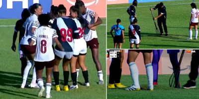 Komična scena u Brazilu: Vazdušni balon podigao travu... Fudbalerke gledale u šoku (VIDEO)