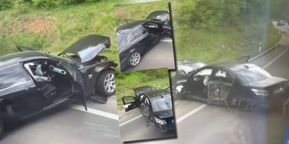 "Bmw" zgužvan kao konzerva: Jeziva saobraćajka kod Raške - delovi svuda po putu(VIDEO)