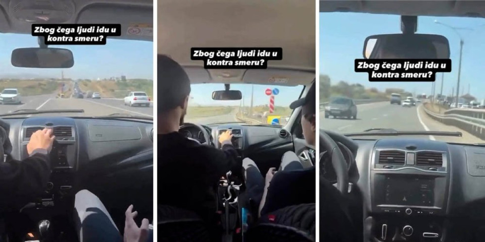 Imaju li mozga? Voze u suprotnom smeru i snimaju se, u pozadini "gruva" naša muzika  - Ljudi pobesneli, pljušte komentari (VIDEO)