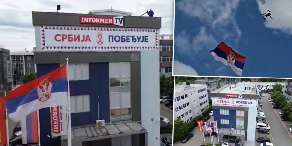 Spektakl! Vijori se moćna poruka na zgradi Informera - Ovakav snimak Srbija još nije videla! (VIDEO)