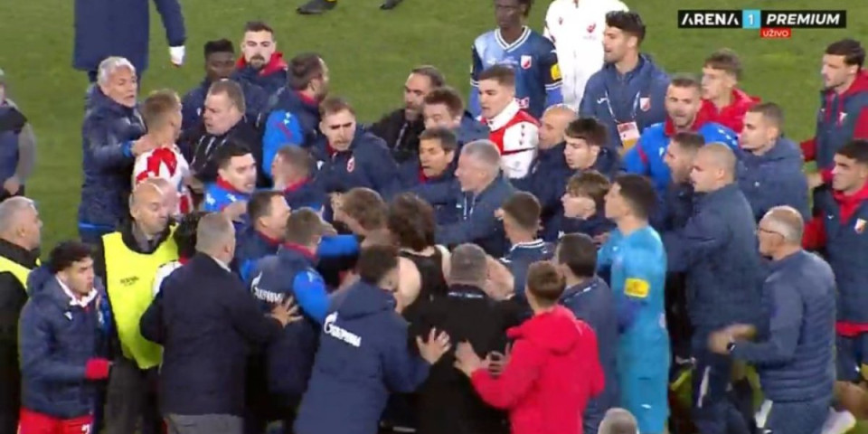Skandal! Tuča fudbalera Zvezde i Vojvodine po završetku finala Kupa Srbije (VIDEO)