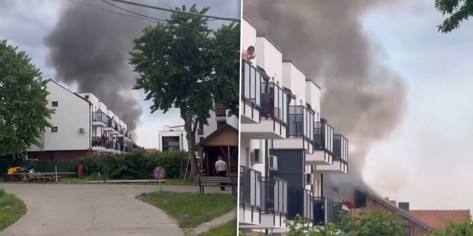 Veliki požar u Novom Sadu: Vatra izbila u dvorištu kuće, gust dim nad naseljem Adice (VIDEO)
