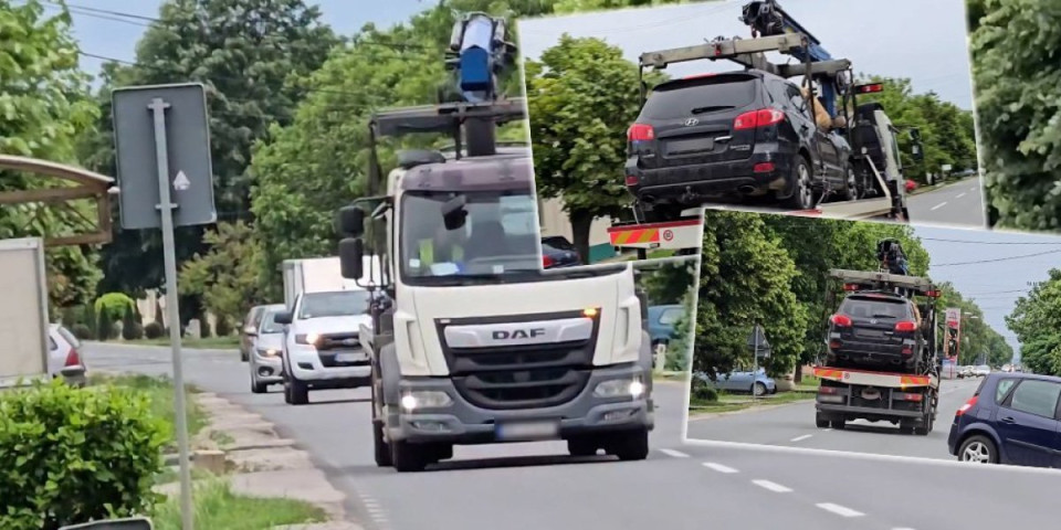 Šta se ovo dešava u Putincima? Sumnjivi crni džip odvezen pod policijskom pratnjom u pravcu Beograda (FOTO/VIDEO)