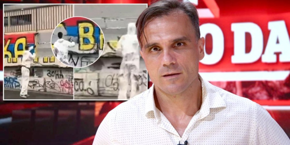 Skandal! Blokader Miodrag Kapor uništava srpske grafite sa momcima u belom! (VIDEO)