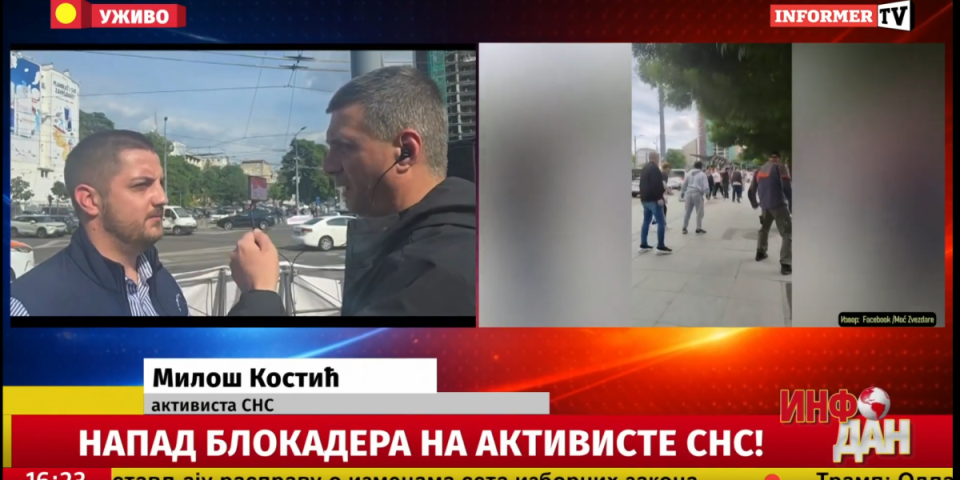 ''Prislonili su nam nož na leđa!'' - Aktivista SNS Miloš Kostić otkrio jezive detalje napada blokadera na Slaviji (VIDEO)