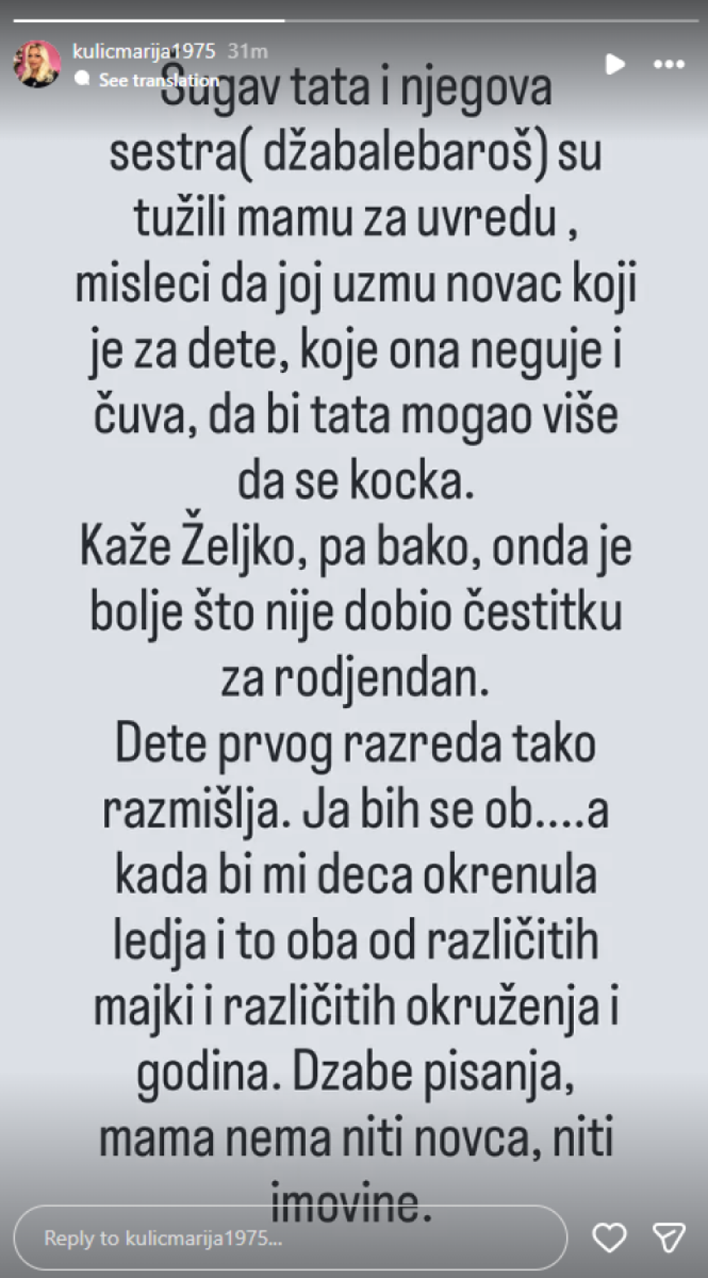 Ivan Marinković tužio Miljanu Kulić! Marija kipti od besa: "Šugavom tati treba novac za kocku"