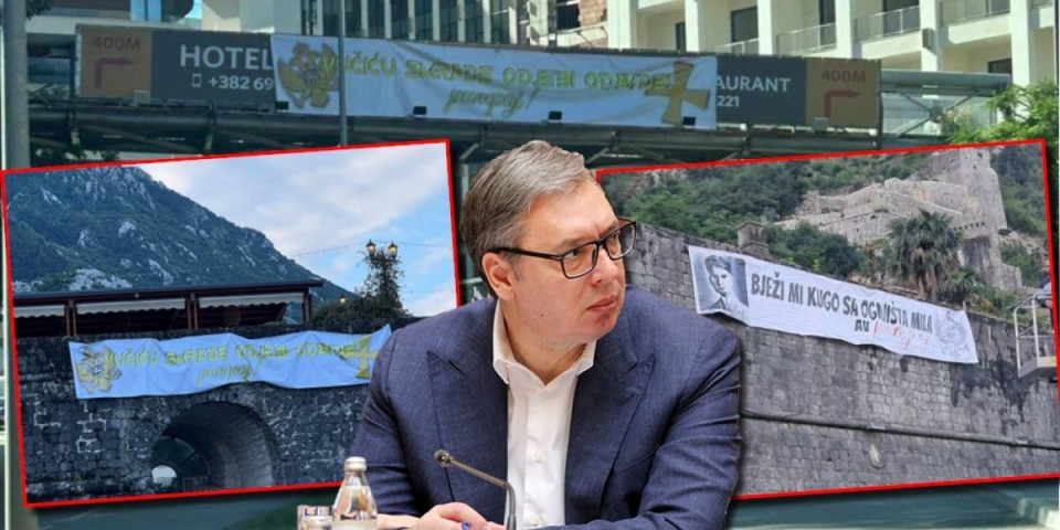 Jezivo! Osvanuo sraman transparent u Kotoru: Nastavljaju se uvredljive poruke na račun predsednika Vučića (FOTO)