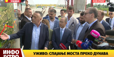 "Za dve i po godine završavamo ceo Fruškogorski koridor"  Vučić obilazi radove na mostu preko Dunava kod Petrovaradina: Moralo je makar za godinu brže!