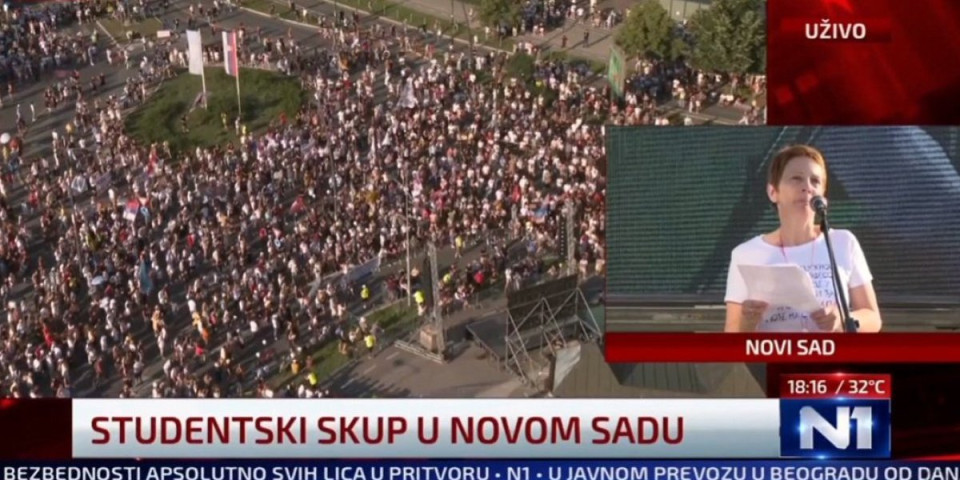 Pukla bruka u Novom Sadu: Tajkunska N1 razotkrila blokadere - saradnica srbomrsca Gruhonjića je držala govor, a onda... (VIDEO)