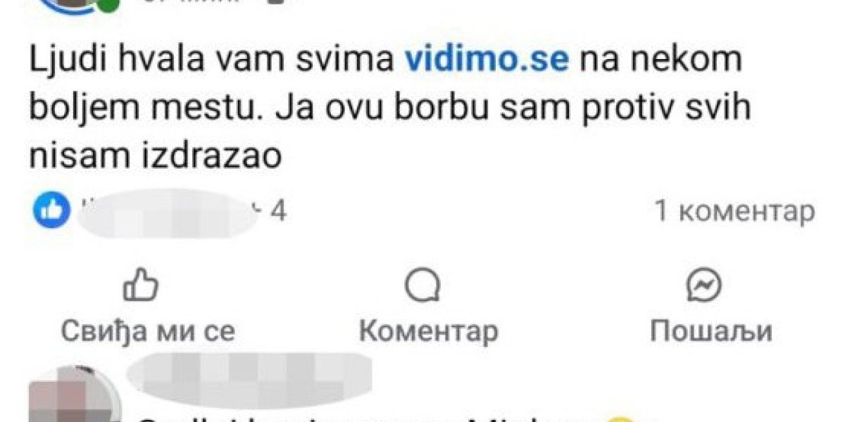 Poslednja objava pred zločin