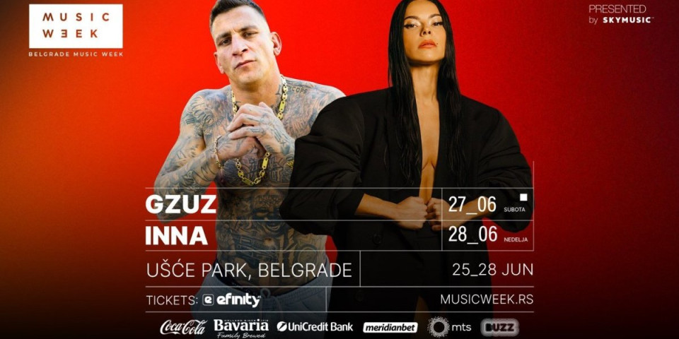Svetske zvezde u Beogradu: Boginja dance-pop zvuka INNA i rep fenomen GZUZ stižu na BELGRADE MUSIC WEEK 26