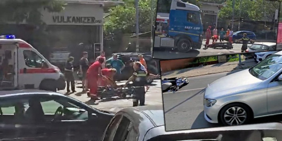 Teška saobraćajna nesreća na Mirijevu! Vozač kolima udario motocikistu (FOTO, VIDEO)