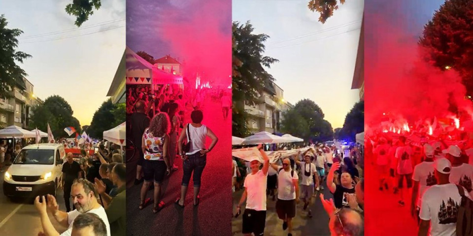 Veličanstven prizor iz Rume: Pogledajte kako su dočekani građani koji peške idu ka Beogradu na velelepni skup 27. juna (FOTO/VIDEO)
