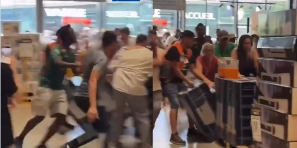 Šokantni snimci iz srca Evrope: Stampedo jurnuo u radnju, tražili da zgrabe samo jednu stvar! (VIDEO)