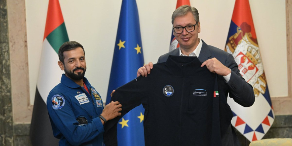 (FOTO) Astronaut iz UAE stigao u Beograd! Aleksandar Vučić ugostio Al Nejadija u Predsedništvu