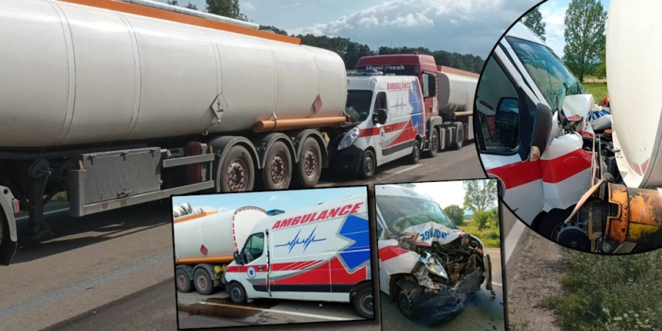 Sanitetsko vozilo zaglavljeno između cisterne i kamiona: Prve slike sa mesta sudara kod Bora (FOTO)