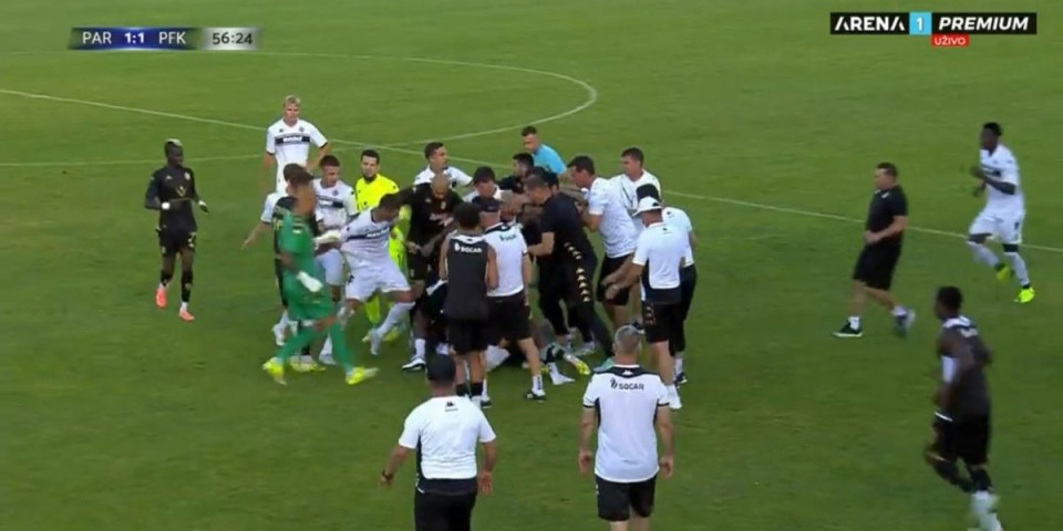 Opšta tuča na utakmici Partizana: Pesnice sevale na sve strane (VIDEO)