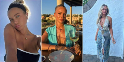 Vrelo izdanje bez brusa: Devojka zvezde Mundijala u izazovnoj haljini, grudi samo što ne ispadnu (FOTO)