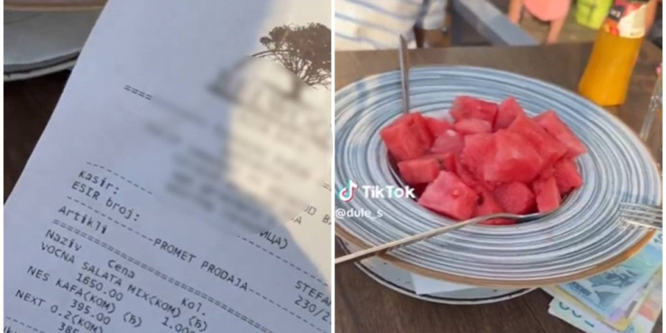 Svi dele račun iz beogradskog restorana i besni su: Pogledajte šta je ovaj gost dobio na tanjiru pod stavkom "voćni miks" za 1.650 dinara!