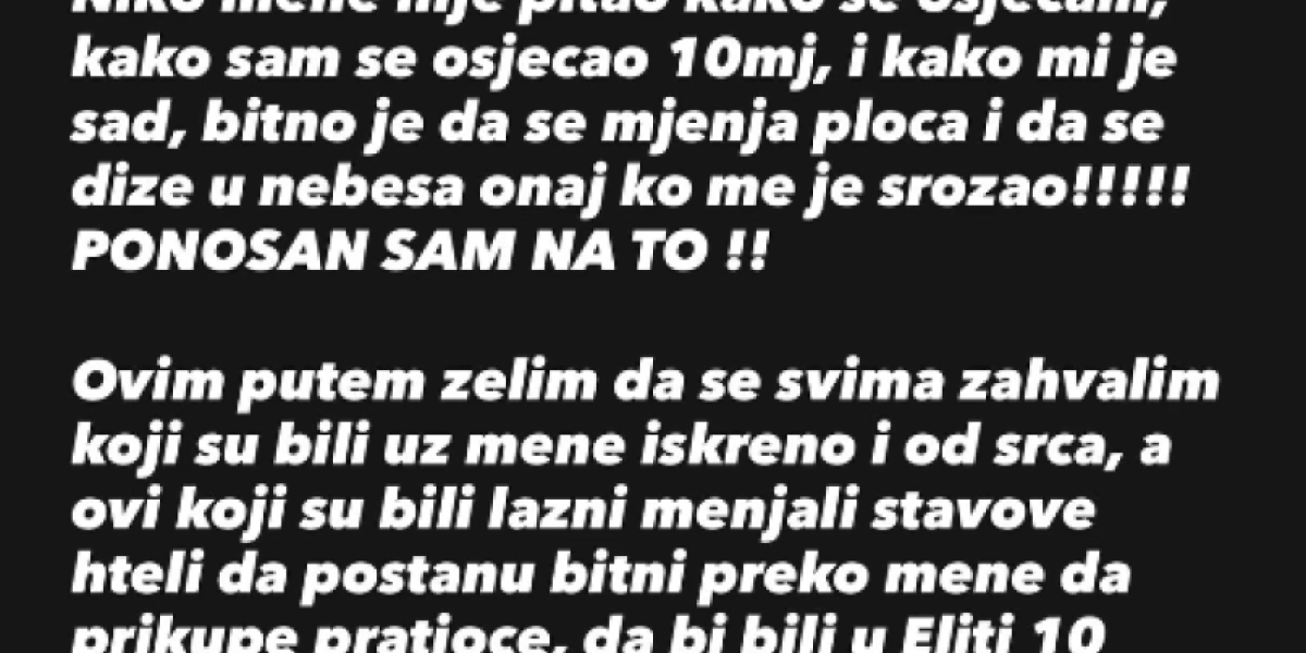 Asminova objava na Instagramu
