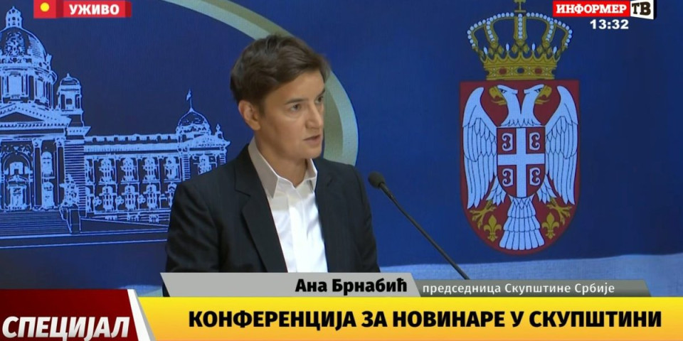 Predsednica Skupštine Ana Brnabić se obraća naciji: Zakazana sednica o nepoverenju Vladi