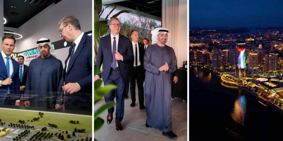 (VIDEO) "Razgovori u srdačnoj atmosferi uz tradicionalno srpsko gostoprimstvo"- Vučić bin Zajedu predstavio viziju Srbije za Ekspo, pa priredio večeru