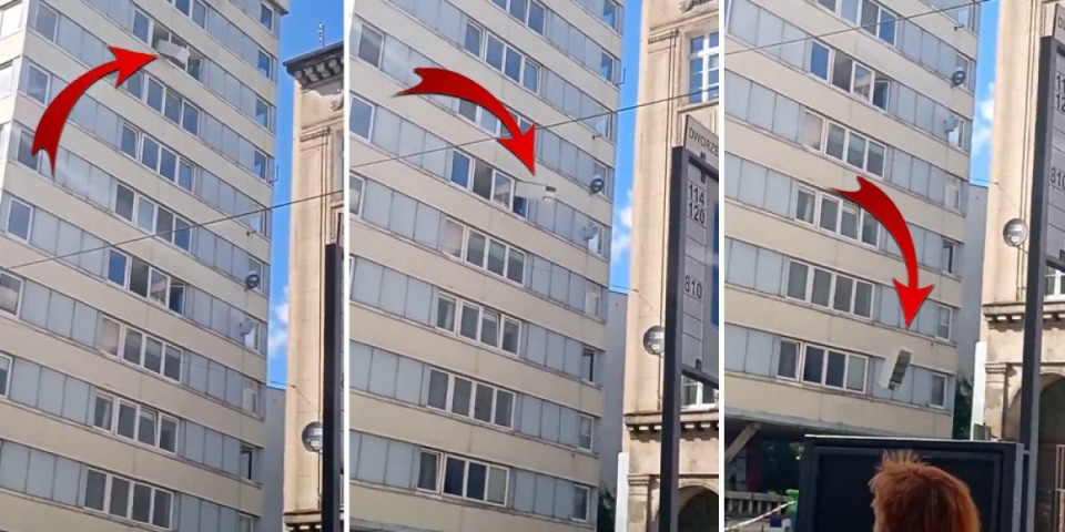 (VIDEO) Šok! Frižider bačen sa devetog sprata! Komšije i prolaznici zanemeli od straha - Biće posledica
