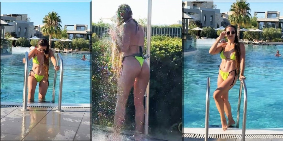 Mesnata guza zinula na bazenu: Pevačica se natrćila, a Srbima poispadale vilice (VIDEO)