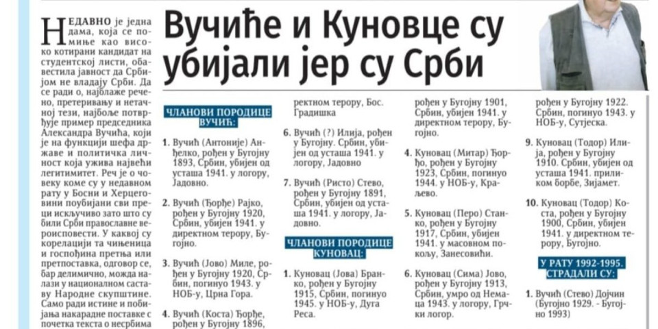 Jezivi tragovi ustaških zločina: Vučiće i Kunovce su ubijali jer su Srbi