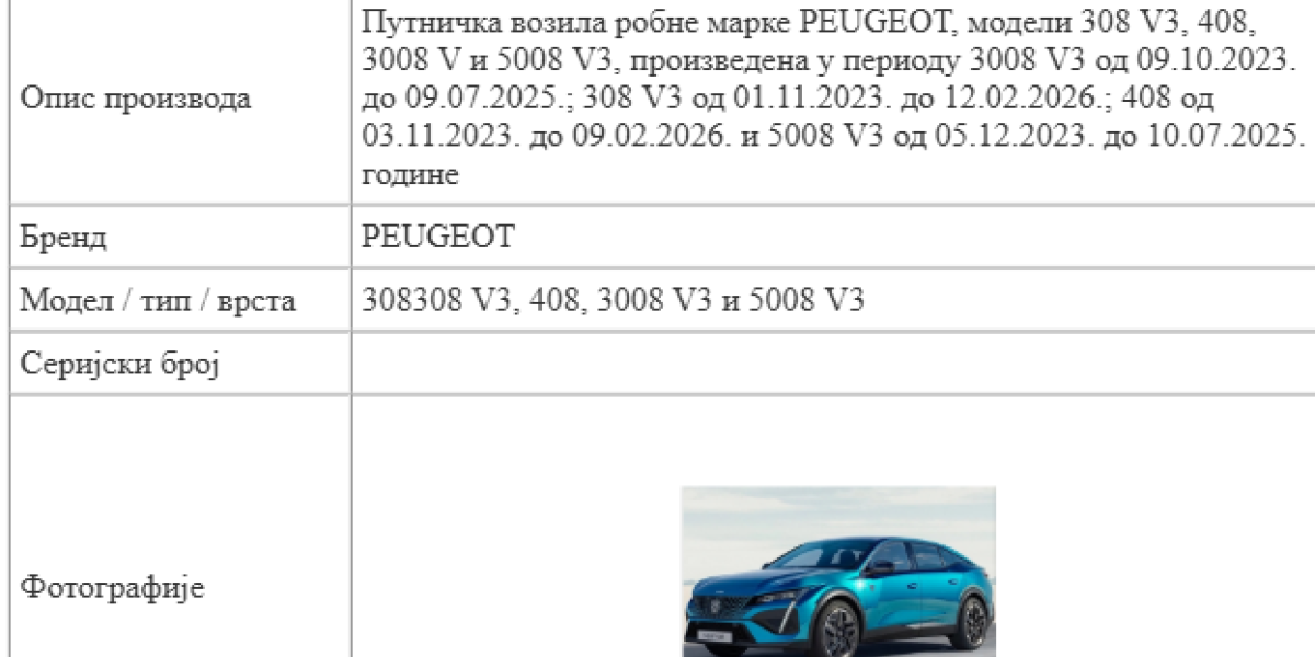Povlače se četiri "pežo" modela
