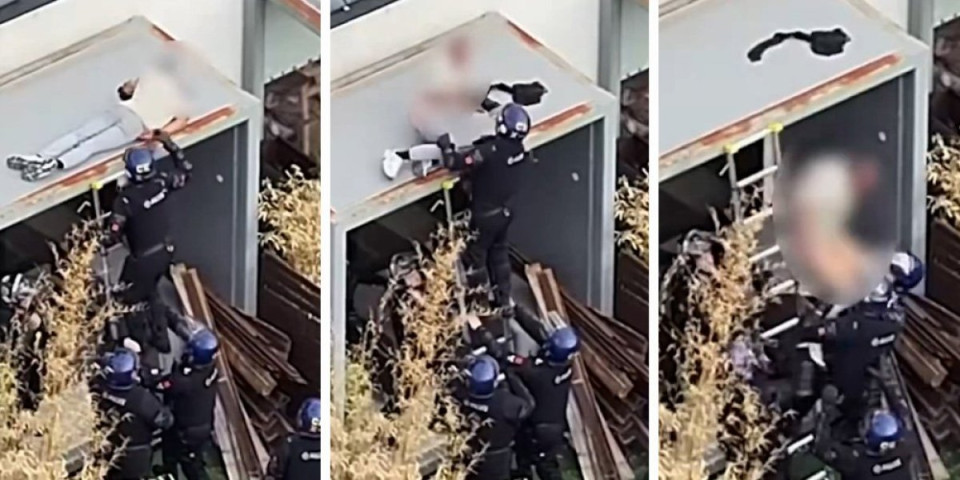 (VIDEO) Pao je begunac, a pale su i pantalone! Prkosio policiji 48 sati na krovu, a onda su ga iznenadili na spavanju
