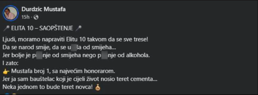 Asminov otac ulazi u "Elitu 10"?! Durdžić najavio haos pomenuo i honorar (FOTO)