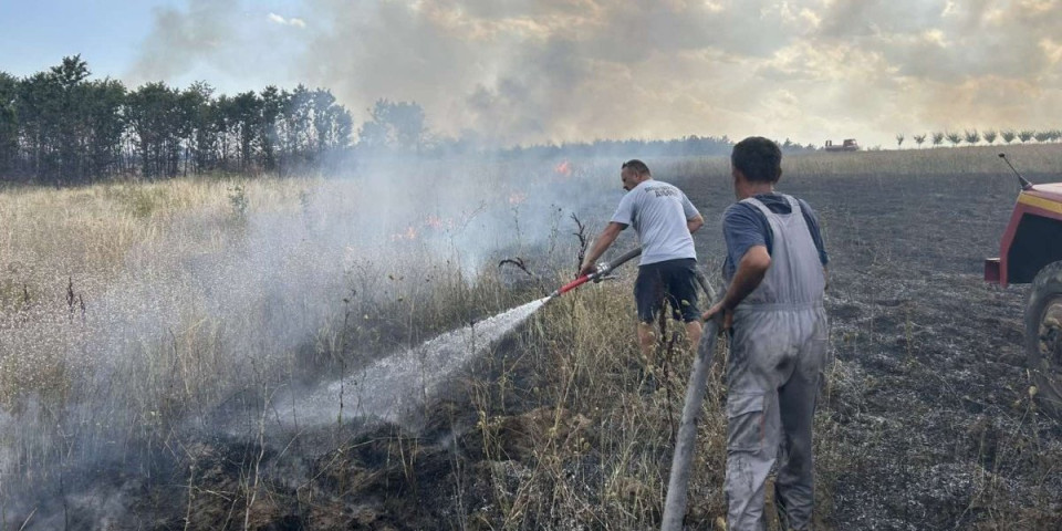 Izbio požar u Starom Momčilovu: Vatra krenula ka kućama, srpski heroji odmah reagovali (FOTO)