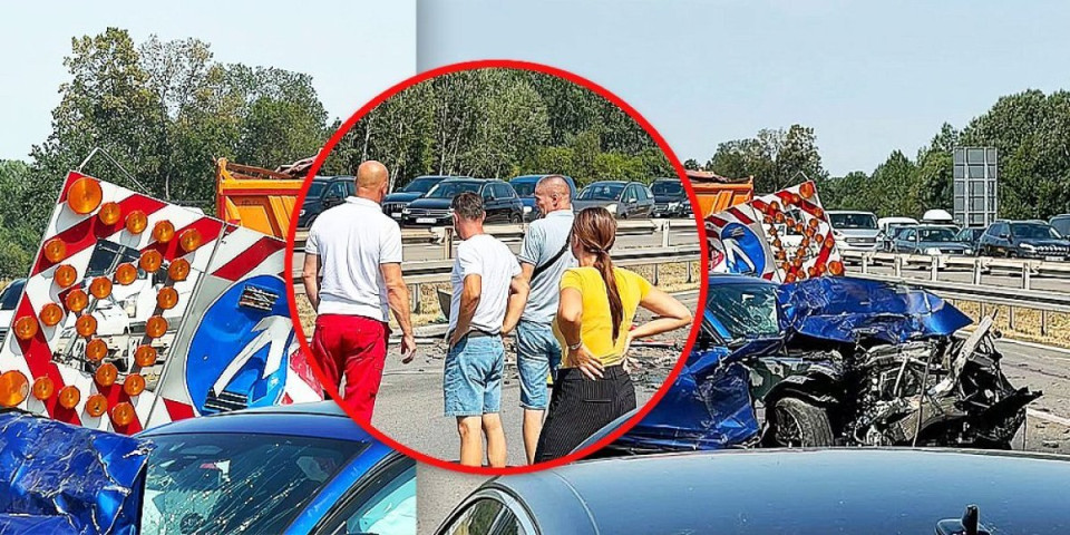 Težak udes kod Kolara: Automobil naleteo na radove na putu, vozilo totalno smrskano - saobraćaj u kolapsu (FOTO)