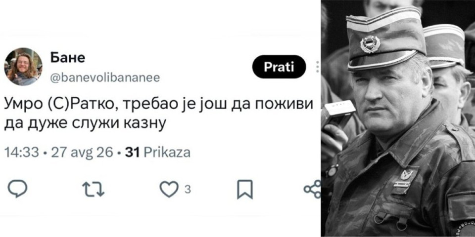 Bivši dečko Mile Pajić sramno vređa generala Mladića: Dok Srbija tuguje, blokaderi sa Hrvatima pišu sramotne objave (FOTO)