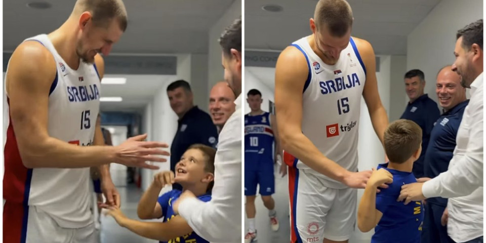 Suze same teku! "Hajde, pa da osvojite zlato": Sin Edina Avdića sreo Jokića, ove reči slamaju srca (VIDEO)