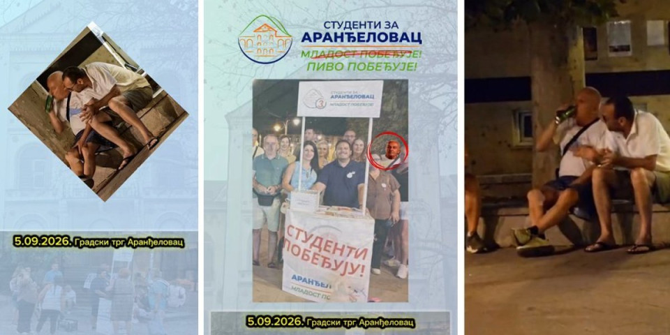 Skandal u Aranđelovcu! Pogledajte kako su lažni studenti pretvorili štand u kafanu (VIDEO)