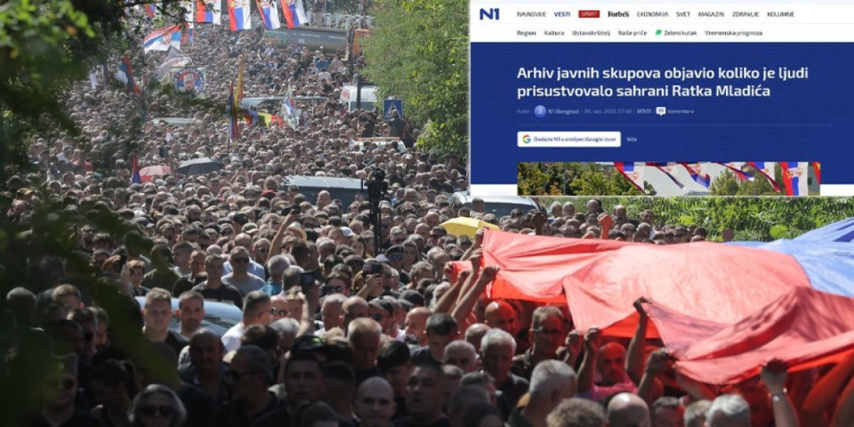 Da li je ovo moguće?! Blokaderski "Arhiv javnih skupova" rekao da je na sahrani generala Mladića bilo 16.000 ljudi - Ovi nisu normalni