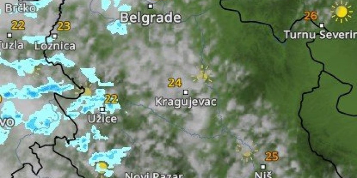 Vreme radar, 14.9. u 14:00 sati