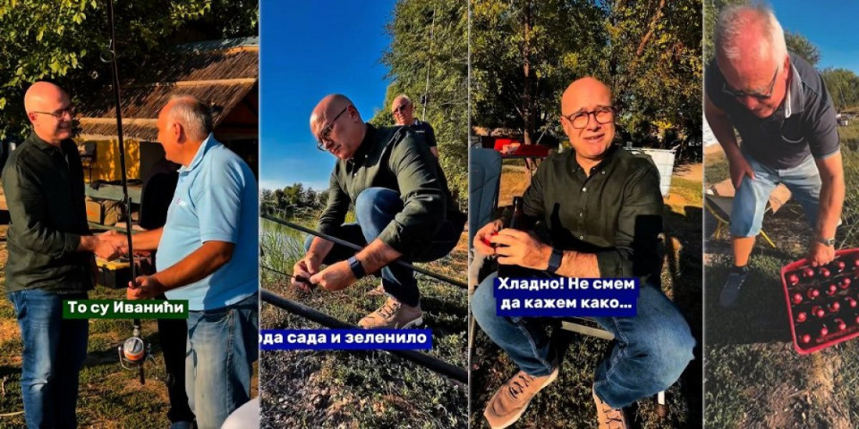 Hit snimak: Vučević zabacio udicu i popio pivo sa pecarošima (VIDEO)