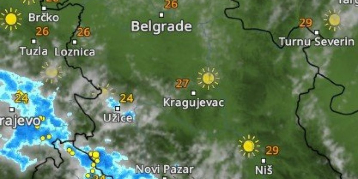 Padavine oko 17:00 sati