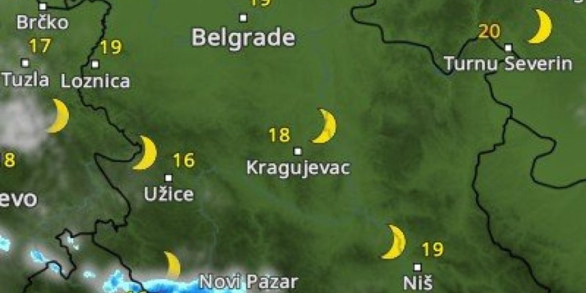 Padavine oko 22:00 sata