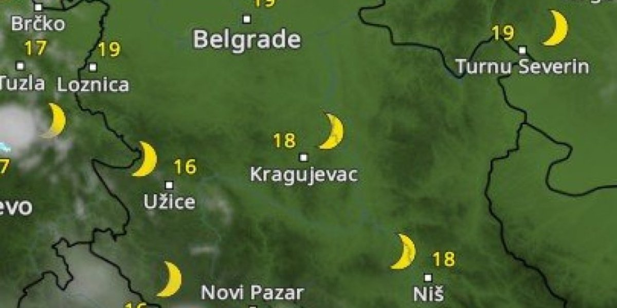 Padavine oko 23:00 sata