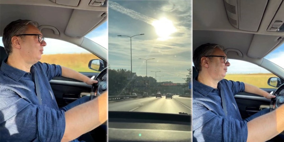 Vučić za volanom! Predsednik preuzeo ulogu šofera, pustio radio i zapevao čuveni narodni hit - Pogledajte snimak koji je zapalio mreže (VIDEO)
