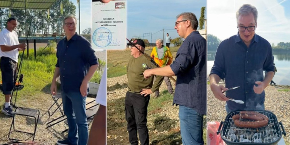 "Izvadio sam ribolovačku dozvolu!" Vučić na Šalinačkom jezeru (VIDEO)