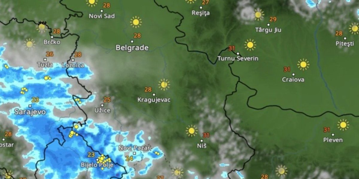 Padavine u Srbiji, 19. septembar, u 16:00 sati