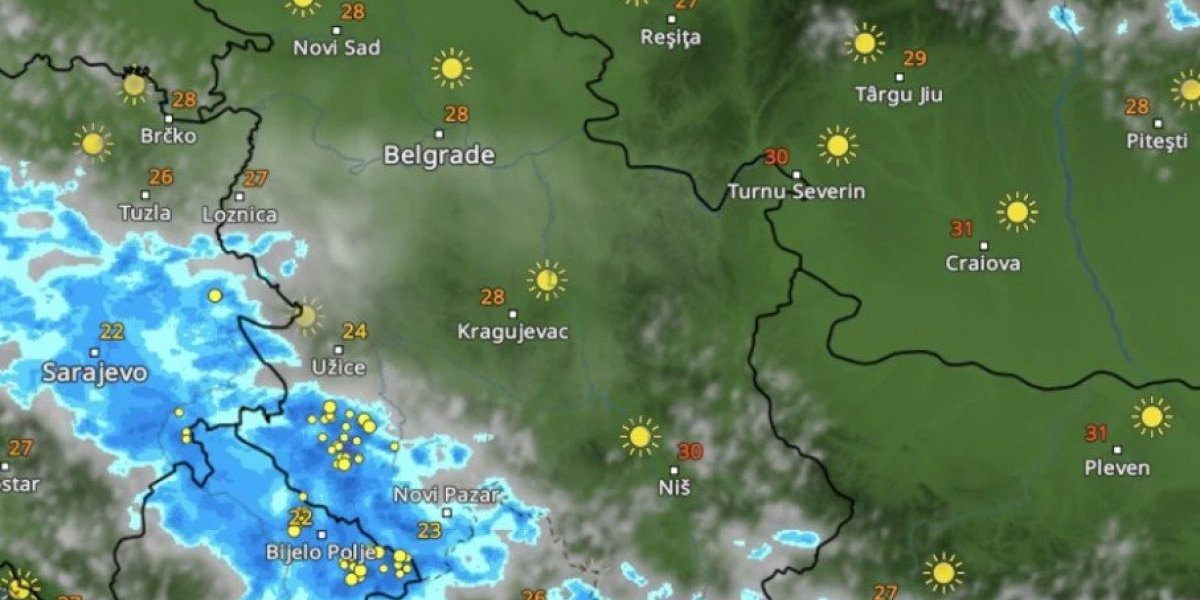 Padavine u Srbiji, 19. septembar, u 17:00 sati