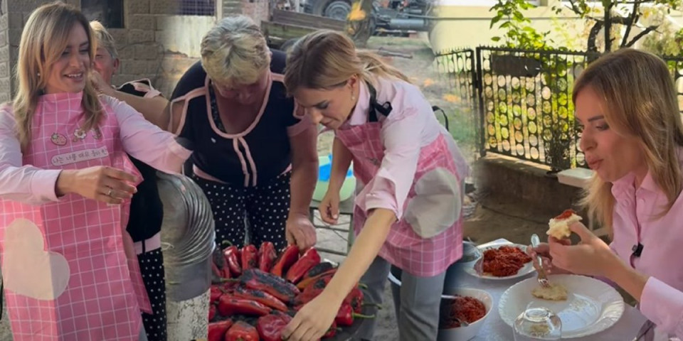 Milica Đurđević Stamenkovski posetila Jablanicki okrug: Sa vrednim ženama u selu Kacabać pravila ajvar (VIDEO)